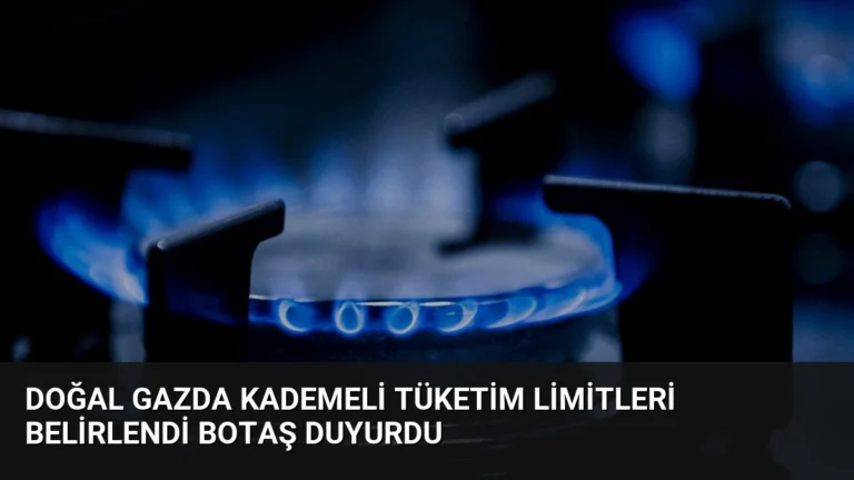 Doğal Gazda Kademeli Tüketim Limitleri Belirlendi BOTAŞ Duyurdu