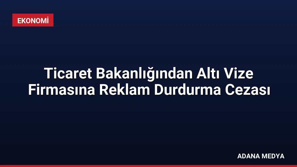Ticaret Bakanlığından Altı Vize Firmasına Reklam Durdurma Cezası