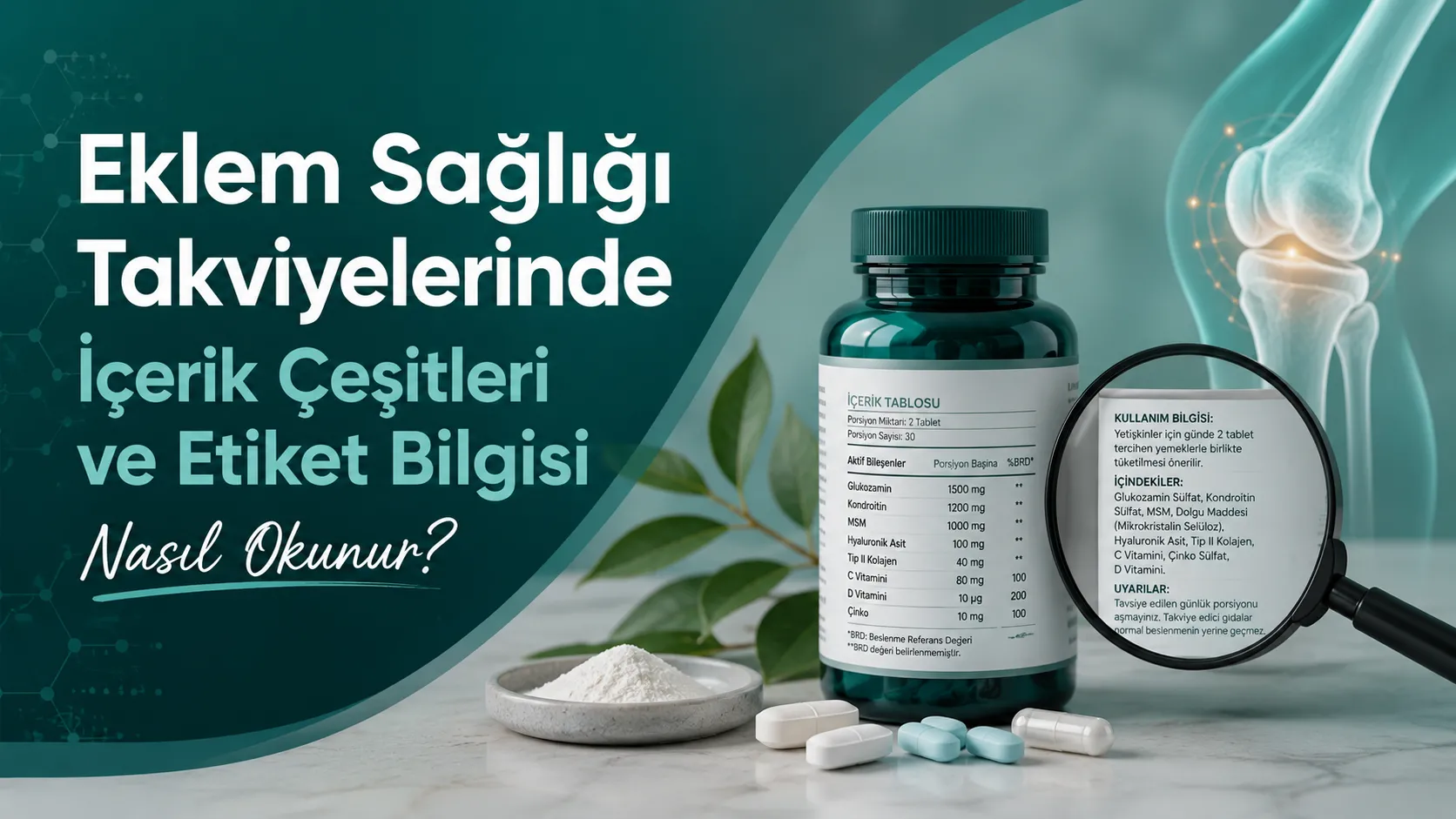 Eklem Sağlığı Takviyelerinde İçerik Çeşitleri ve Etiket Bilgisi Nasıl Okunur