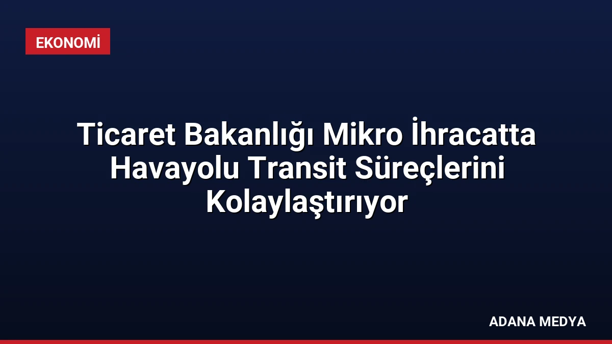 Ticaret Bakanlığı Mikro İhracatta Havayolu Transit Süreçlerini Kolaylaştırıyor