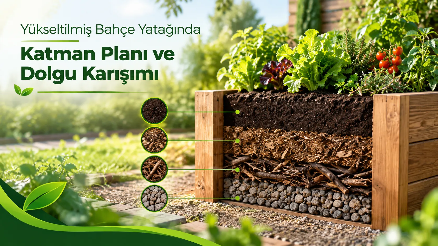 Yükseltilmiş Bahçe Yatağında Katman Planı ve Dolgu Karışımı