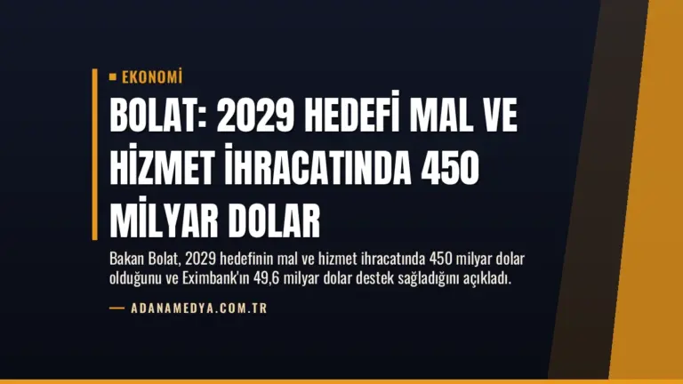 Bolat: 2029 Hedefi Mal ve Hizmet İhracatında 450 Milyar Dolar