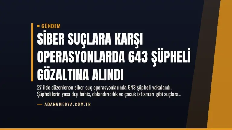 Siber Suçlara Karşı Operasyonlarda 643 Şüpheli Gözaltına Alındı
