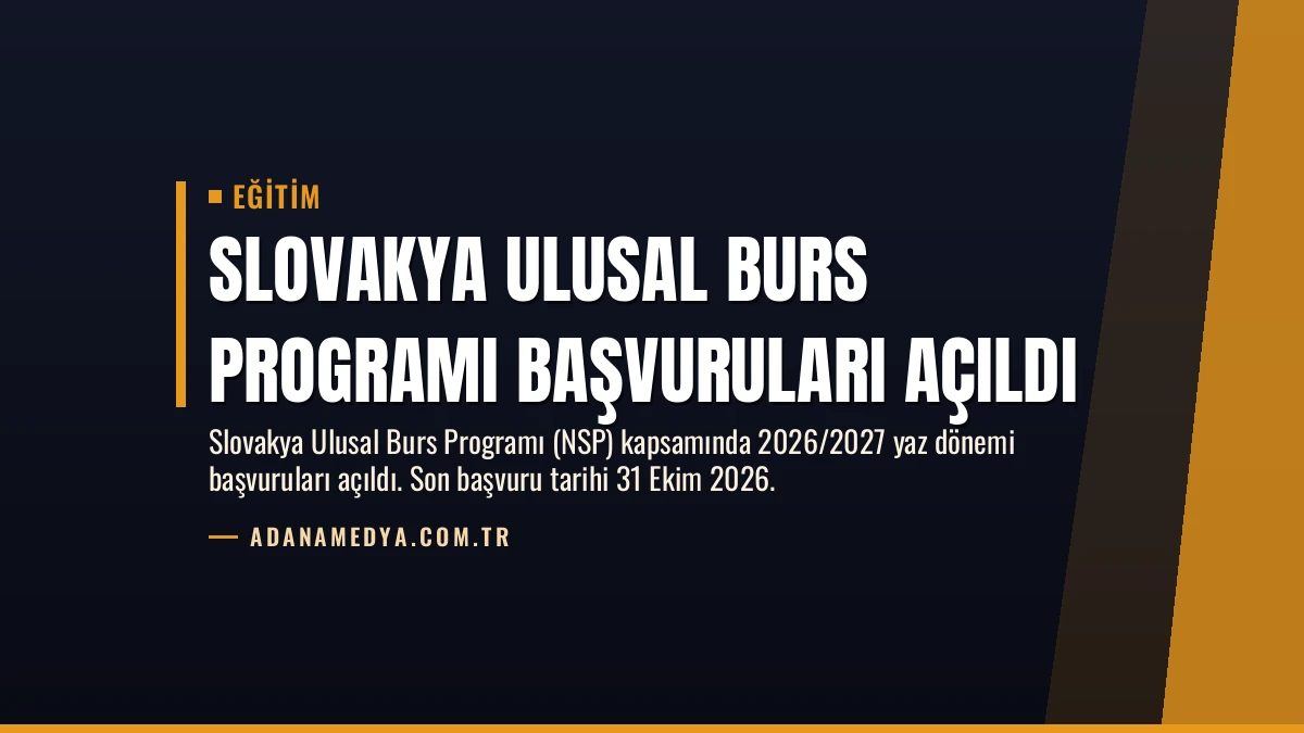 Slovakya Ulusal Burs Programı Başvuruları Açıldı