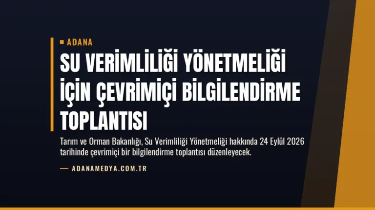 Su Verimliliği Yönetmeliği İçin Çevrimiçi Bilgilendirme Toplantısı