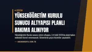 Yükseköğretim Kurulu Sunucu Altyapısı Planlı Bakıma Alınıyor
